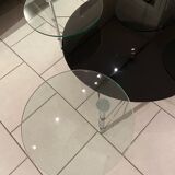 Table basse en verre noir et transparent - 1990 - Michel Boyer