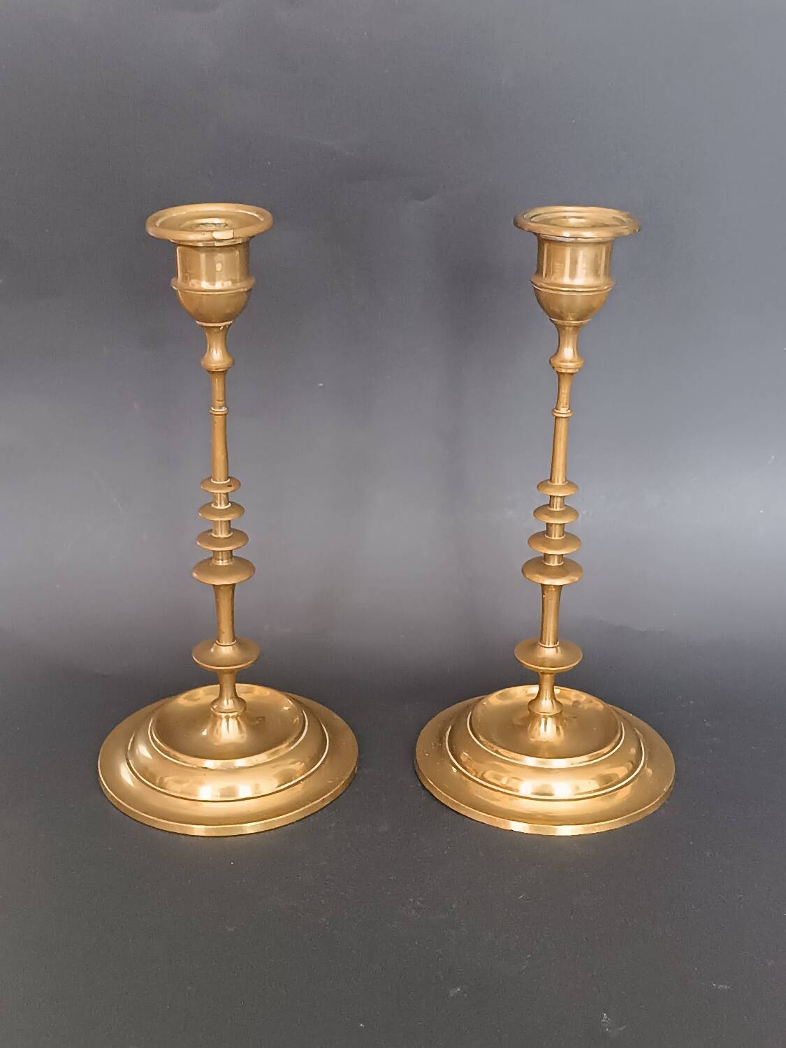 Pair of brass candlesticks