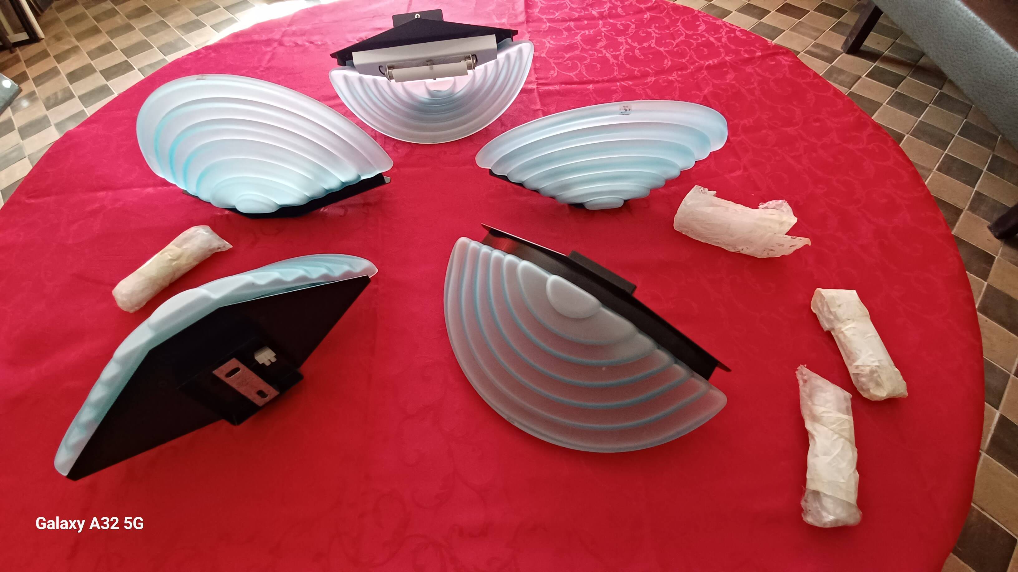 Vintage glass wall sconces "vetri murano 004" aquamarine - 1970s