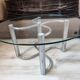 Vintage chrome steel and glass coffee table from Italy from the 70s