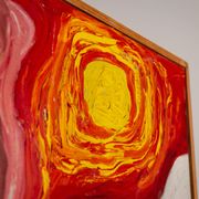 Peinture abstraite d'une figure au soleil