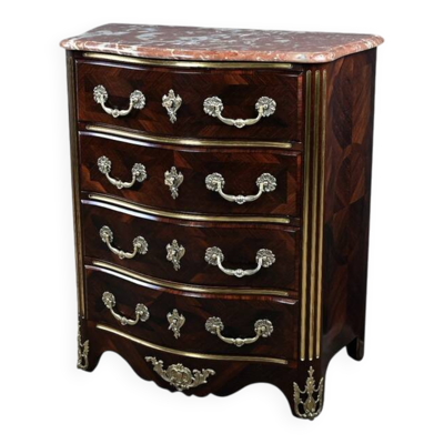 Commode en Marqueterie de Palissandre, style Régence, époque Napoléon III –
