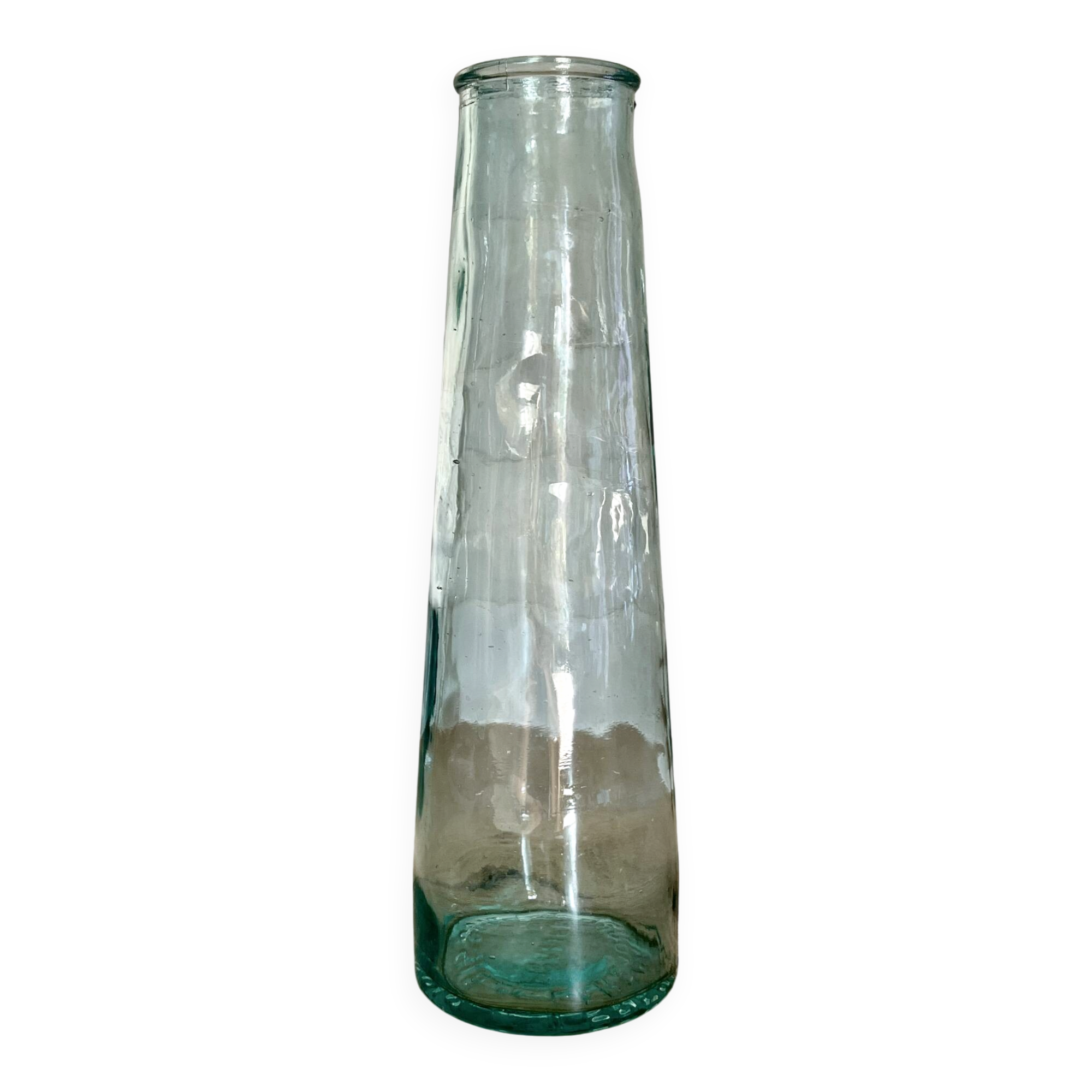 Transparent glass vase