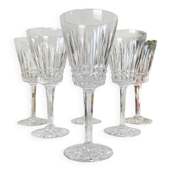 6 verres à vin rouge en cristal ciselé français