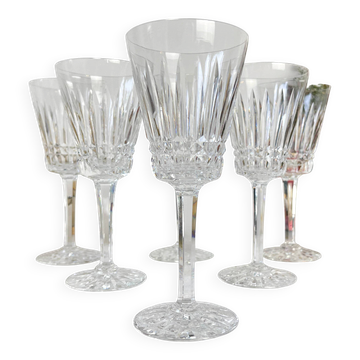6 verres à vin rouge en cristal ciselé français