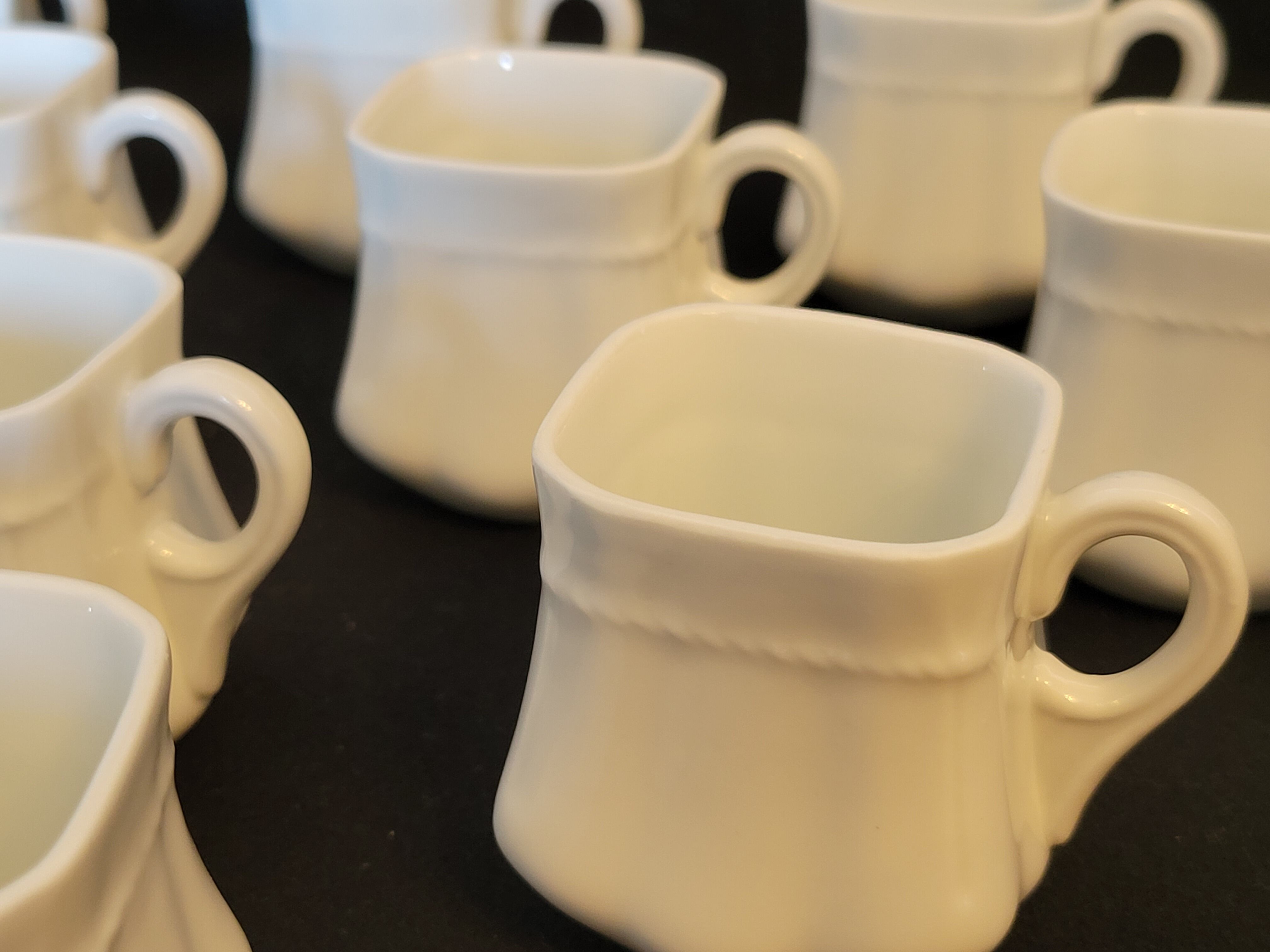 10 old porcelain cream jars
