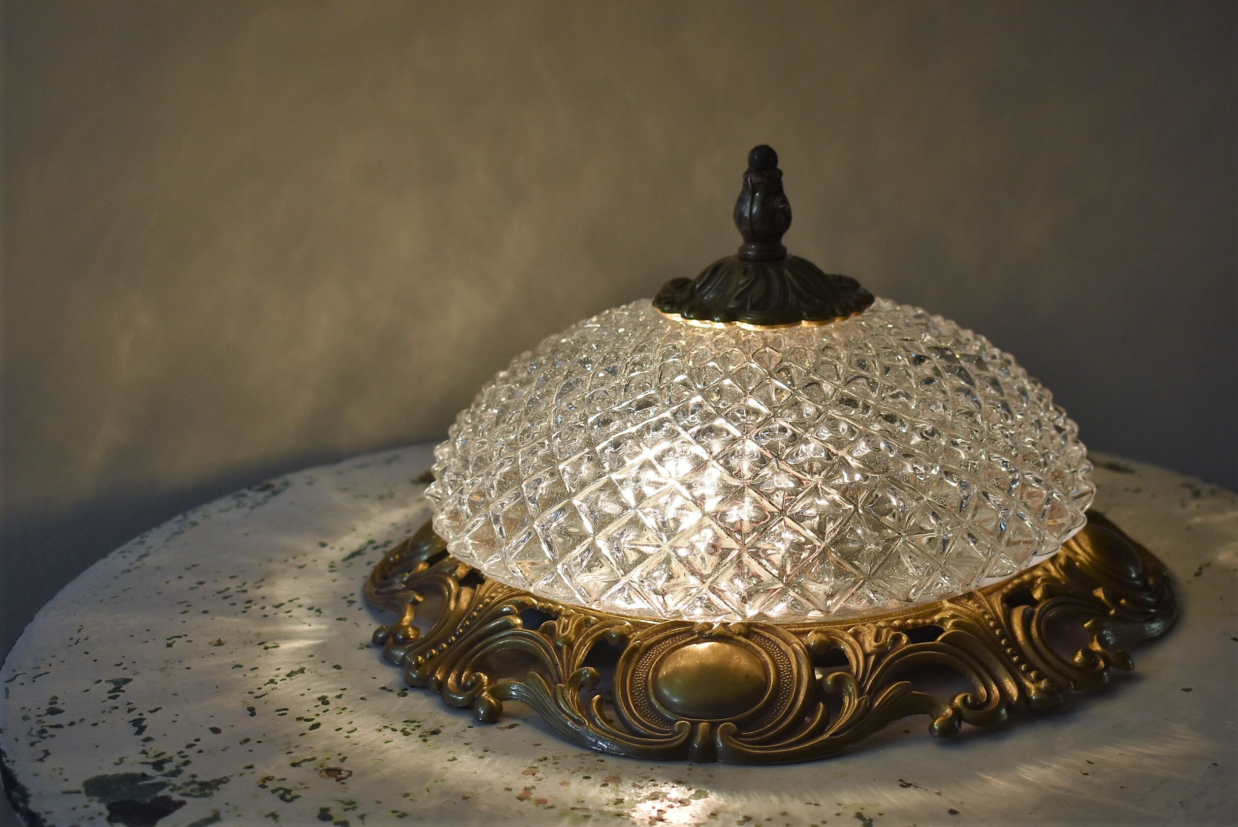 Ceiling lamp brass and vintage glass Foundry Ghidini