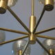 Mid-century 8-arm brass & glass chandelier