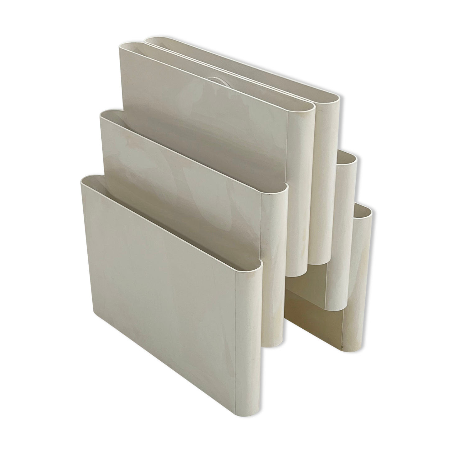 White magazine rack by giotto stoppino for kartell, 1970