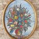 Oil painting on panel of a bouquet of colourful flowers in a vase, signed Valota.