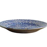 Assiette Fajalauza espagnole ancienne avec grenade peinte à la main en bleu