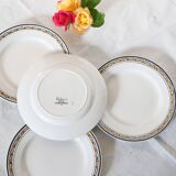 Set of 4 dinner plates, Digoin Sarreguemines, Valence model
