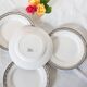 Ensemble de 4 assiettes plates, Digoin Sarreguemines, modèle Valence