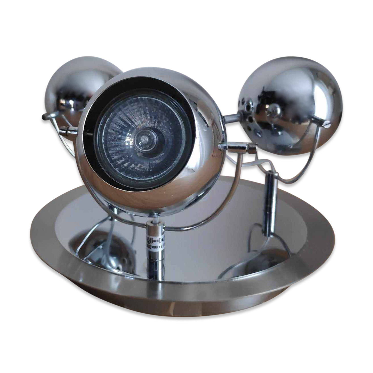 Plafonnier chromé style eyeball