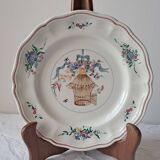 Longchamp earthenware plate. Birdcage decoration