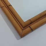 Vintage Mid Century Wandspiegel Bambus Boho 70s