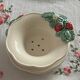 2 vintage barbotine dishes - Strawberry and grape