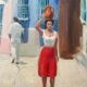 Toile huile paysage ruelle 60x80cm