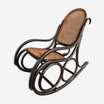Rocking-chair noir design des années 50