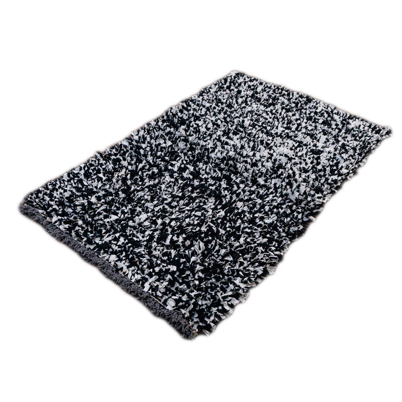 Berber carpet boucherouite black 115x175 cm
