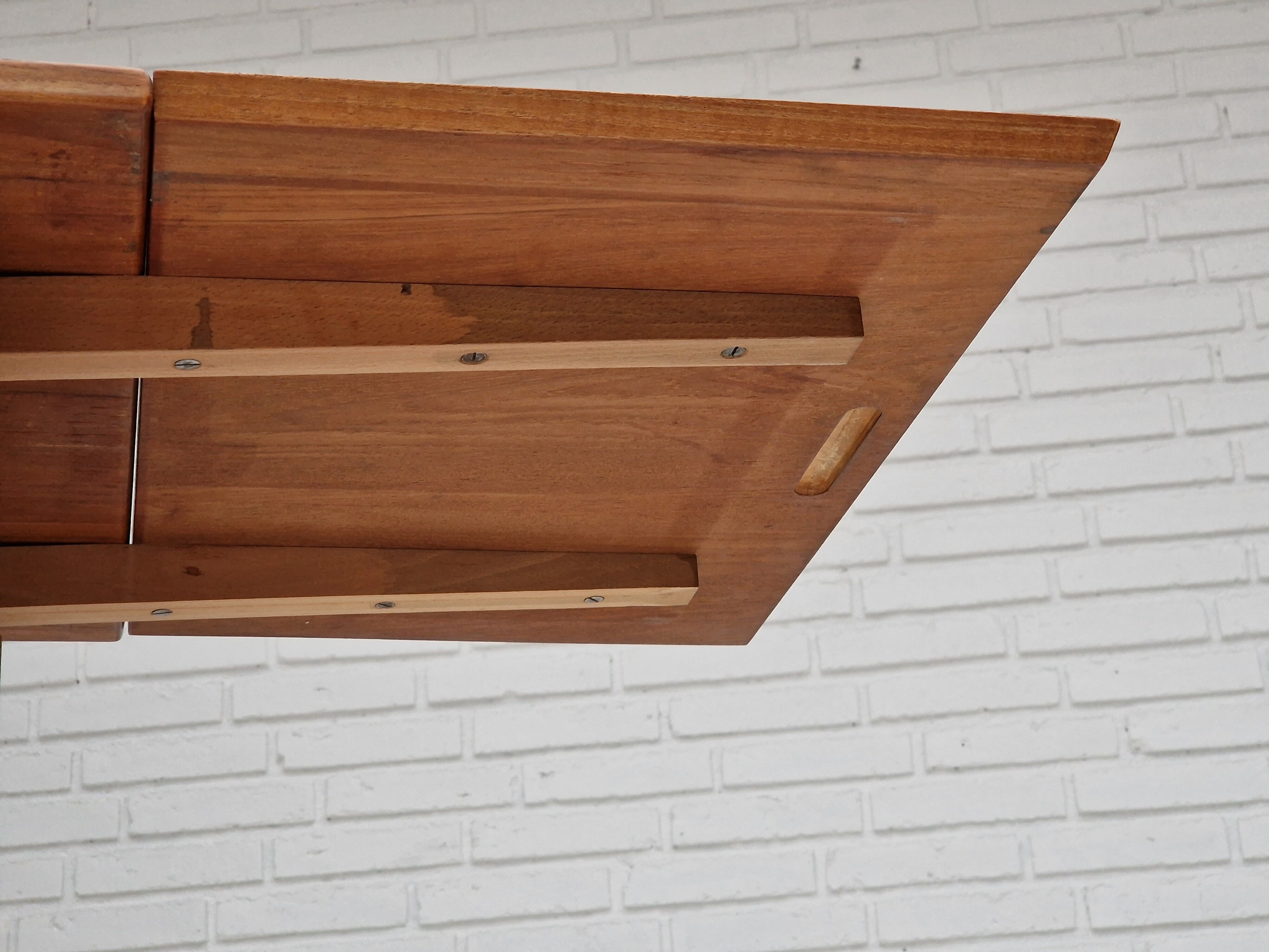 1970s, Danish design, folding sofa table, teak and oak wood