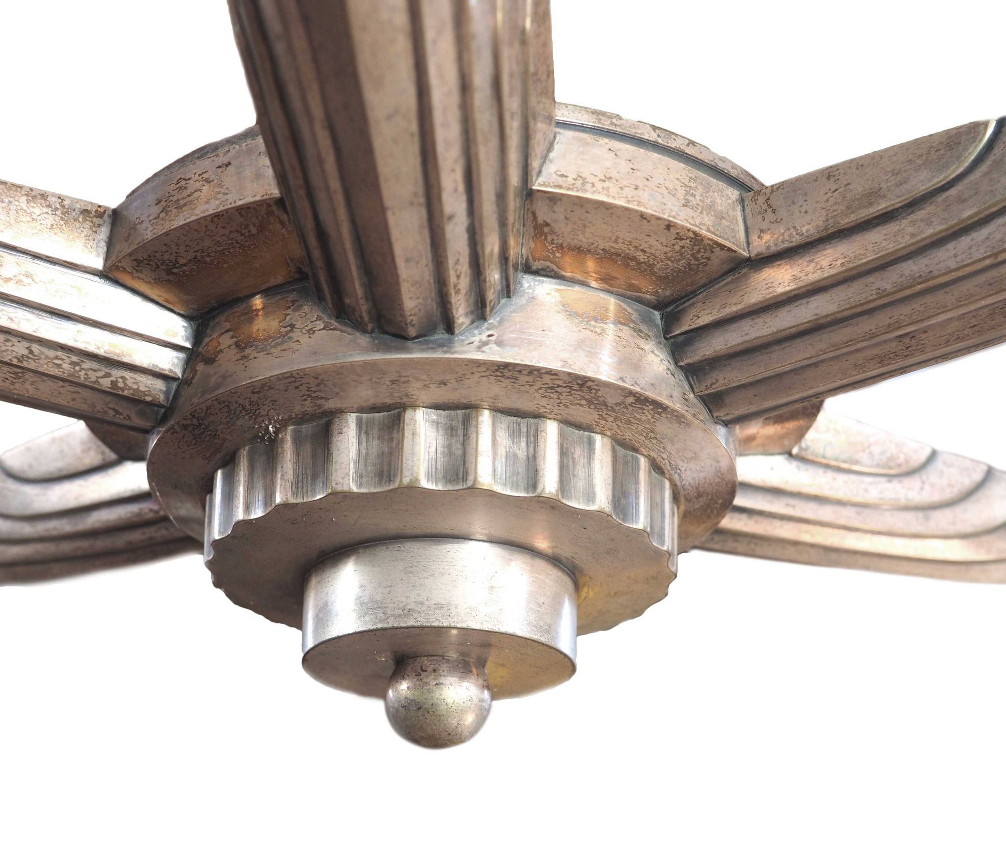 Petitot silver bronze art deco chandelier