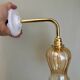 Vintage tulip angled wall light in amber glass