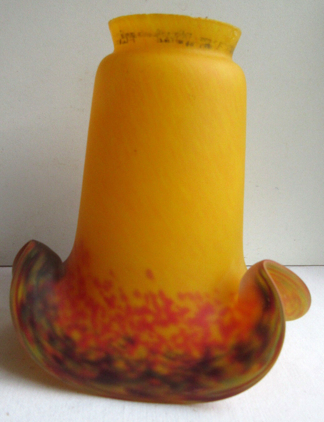 Tulip marmorean glass paste, two-tone, art deco, signed vianne, 2 available