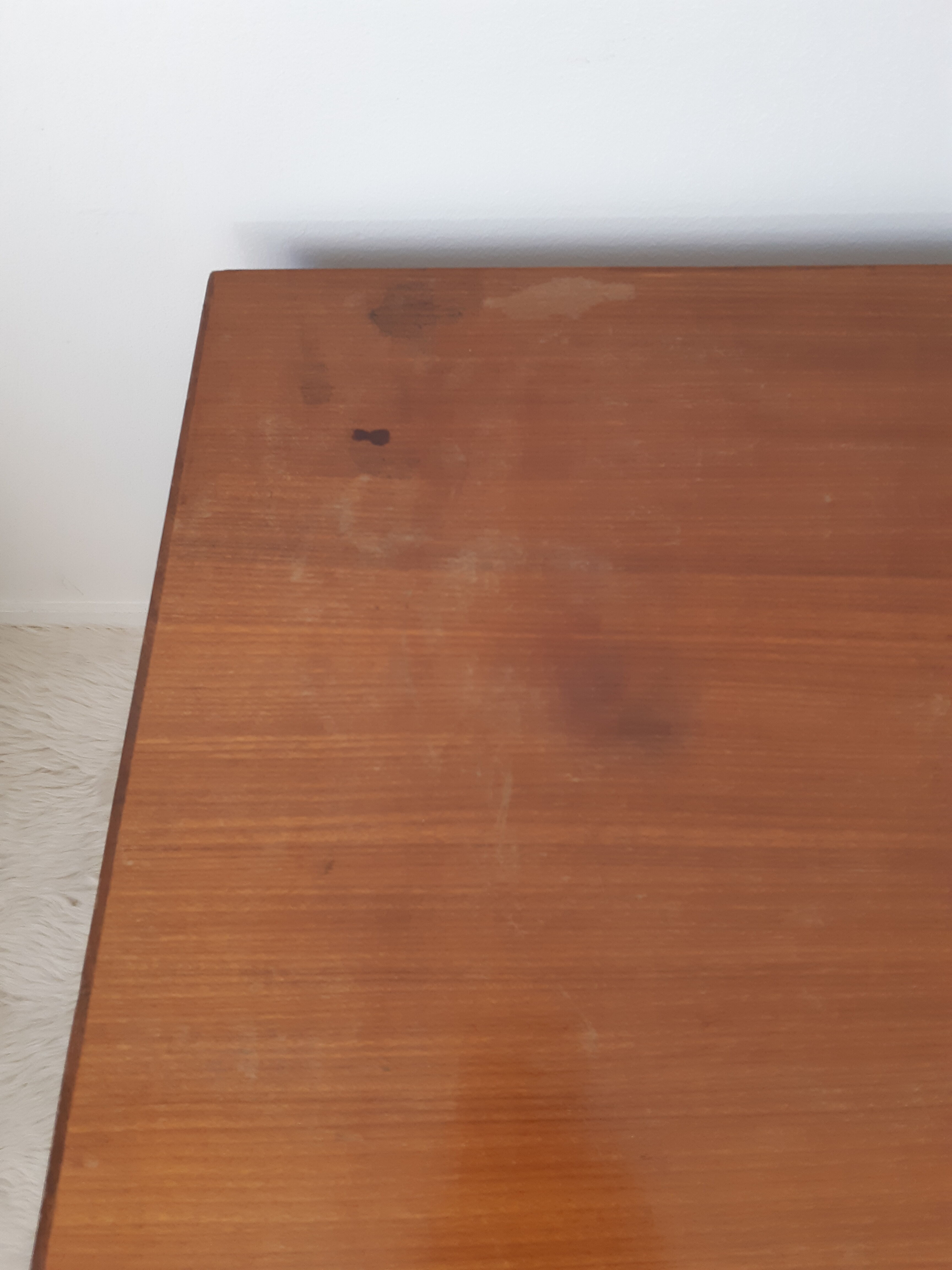 3 teak pull-out tables, signed Barrett, vintage, 1964