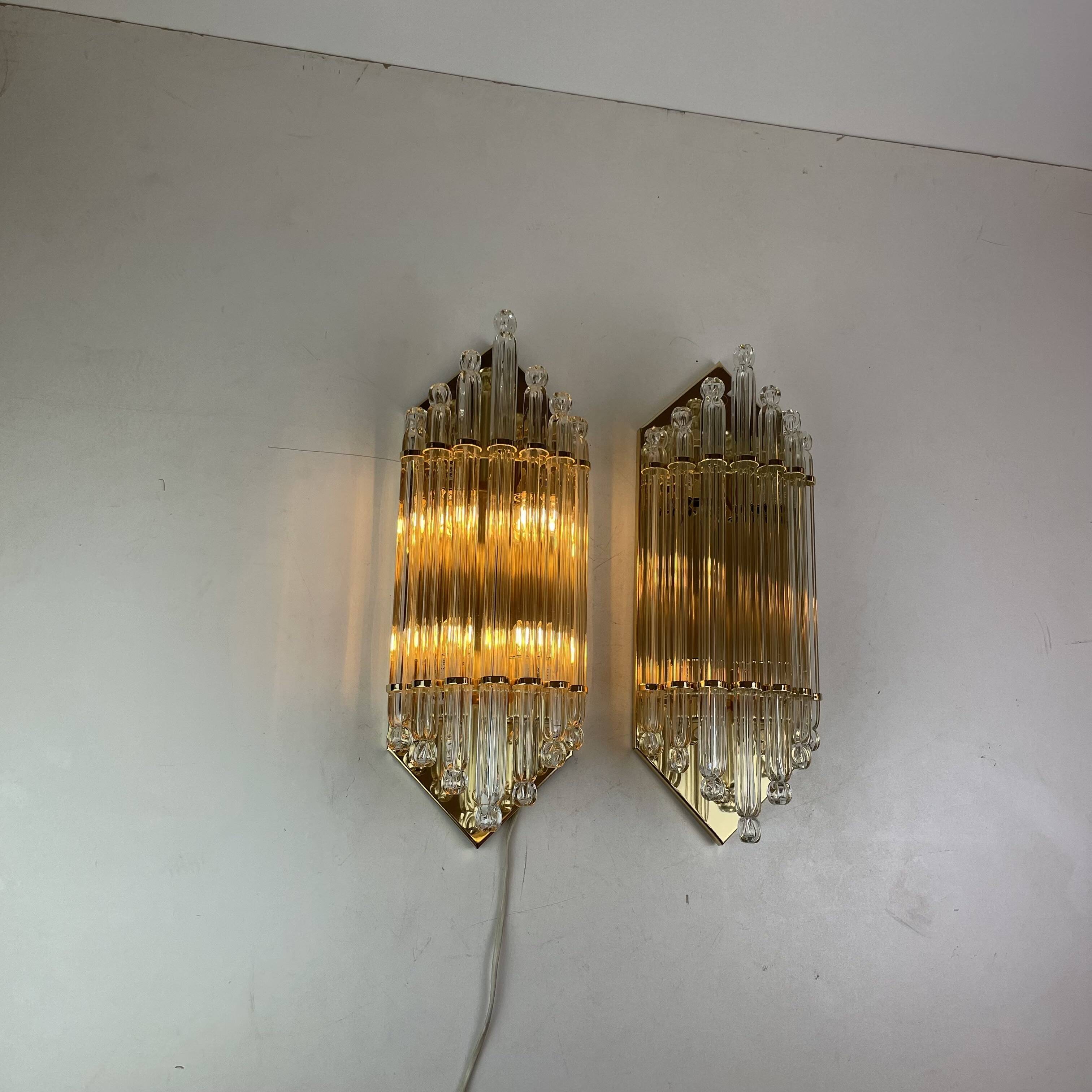 Pair of Hollywood Regency Sconces by Vadisa, 1980s