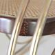 1970s Thonet-Style Rocking Chair, Brass & Wicker