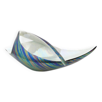 Vintage White and Iridescent Ceramic Bowl or Centerpiece N 6768 by Lusso