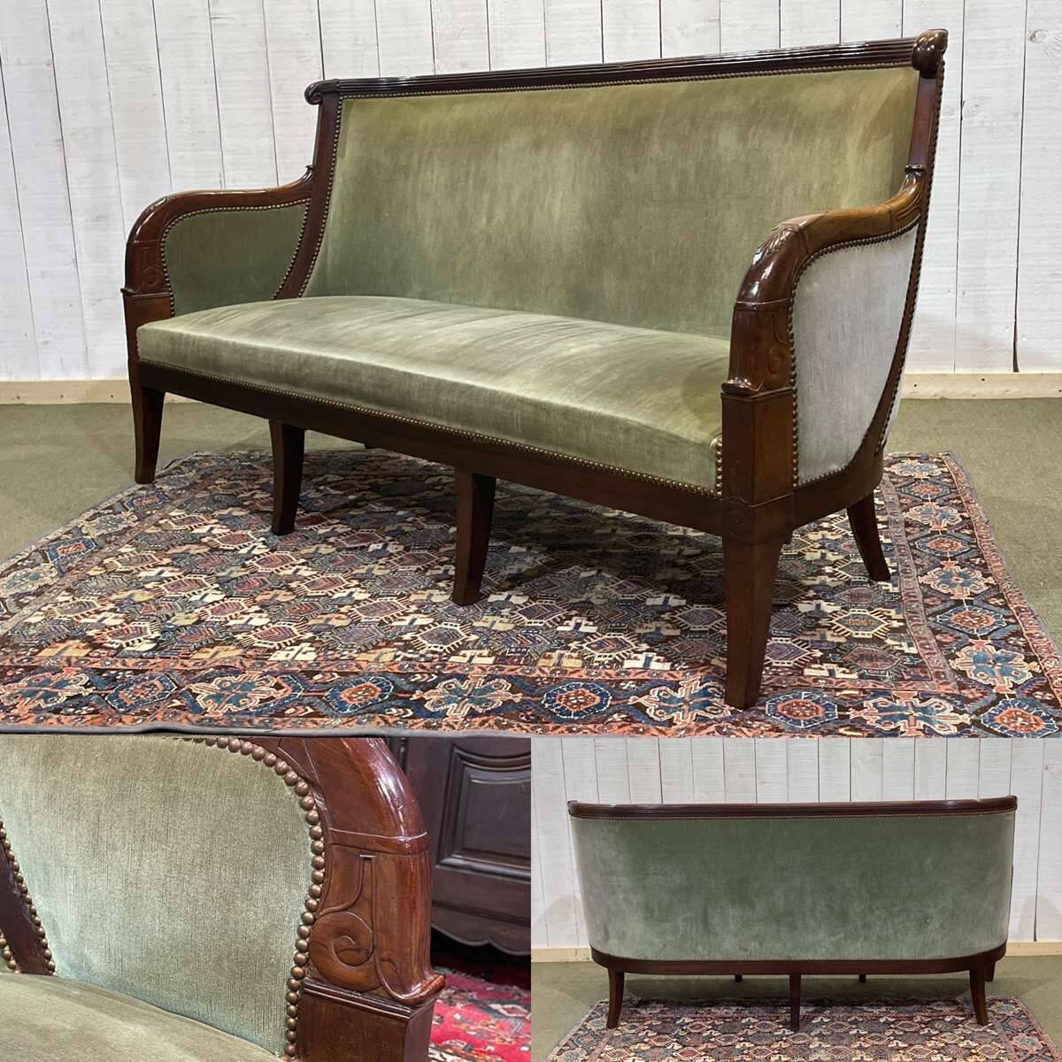 19th century Empire mahogany bench