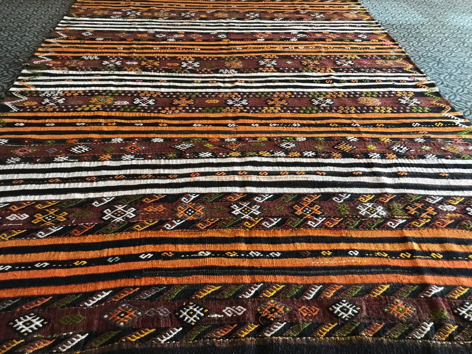 Handmade oushak kilim rug 300 x 210 cm