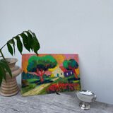 Oil on panel Fauvism landscape