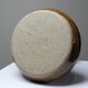 Large hand-held candle holder in handcrafted stoneware in the style of Baudat, La Borne, vintage