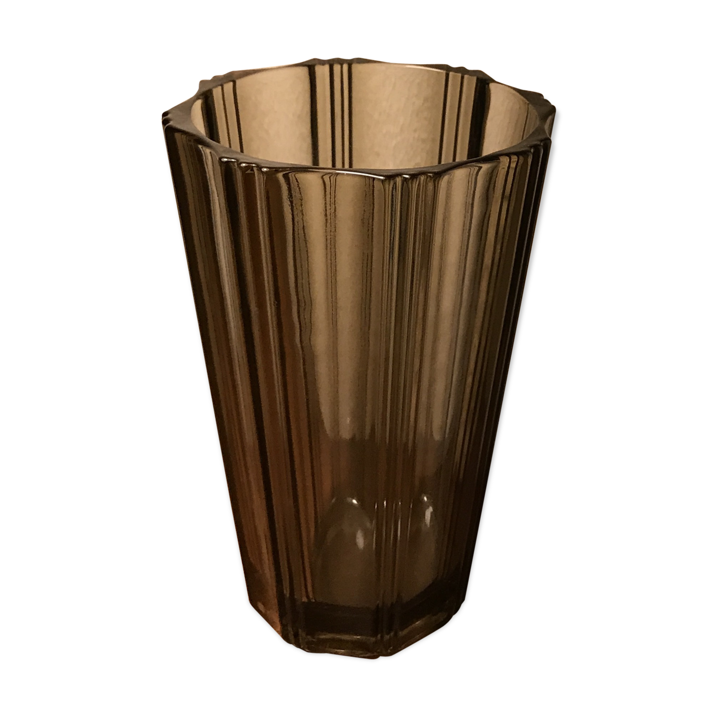Vase vintage Scandinavian design smoked glass