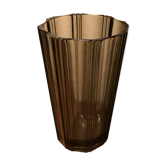 Vase vintage au design scandinave en verre fumé