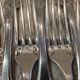 11 silver-plated table forks by Christofle Cluny with stripes