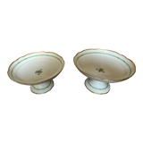 Set of 2 compotier in porcelain of Paris circa 1860