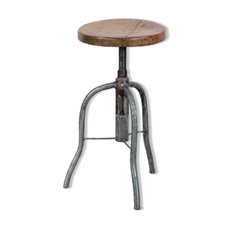 Vintage industrial factory swivel stool, 1950s