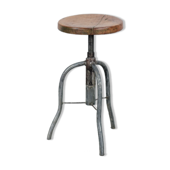 Tabouret pivotant vintage industrial factory, années 1950