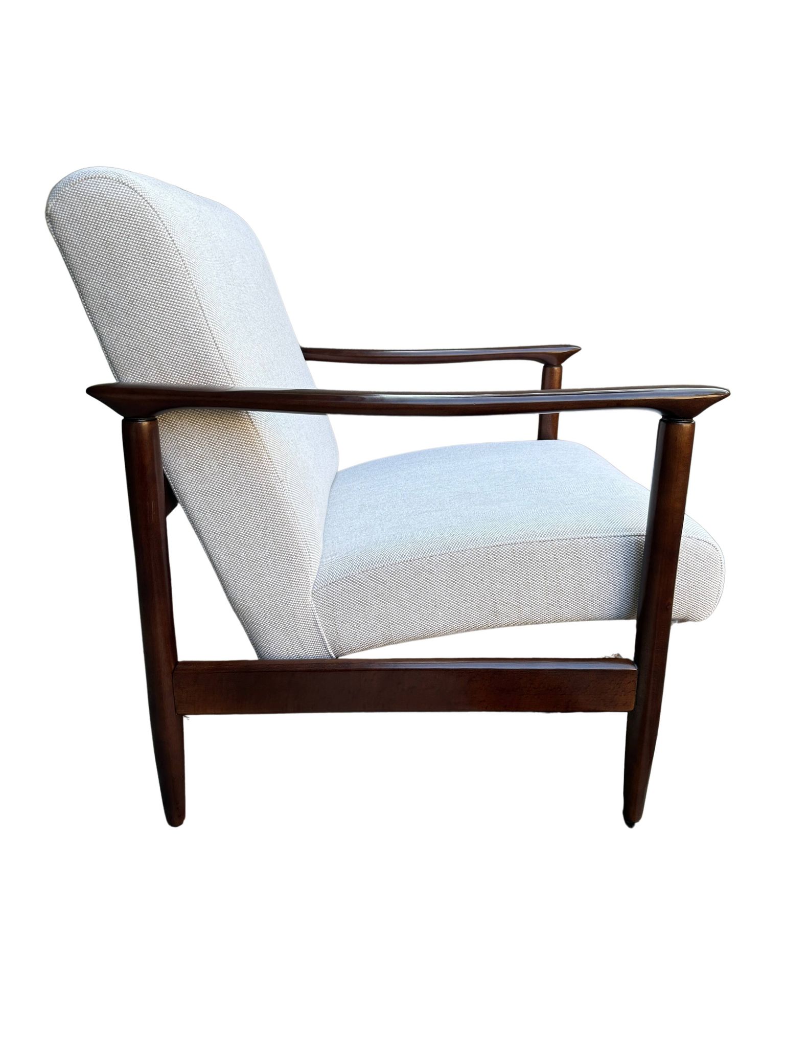 Mid Century Armchairs in Beige Linen, by Edmund Homa, 1960s, Set of Two