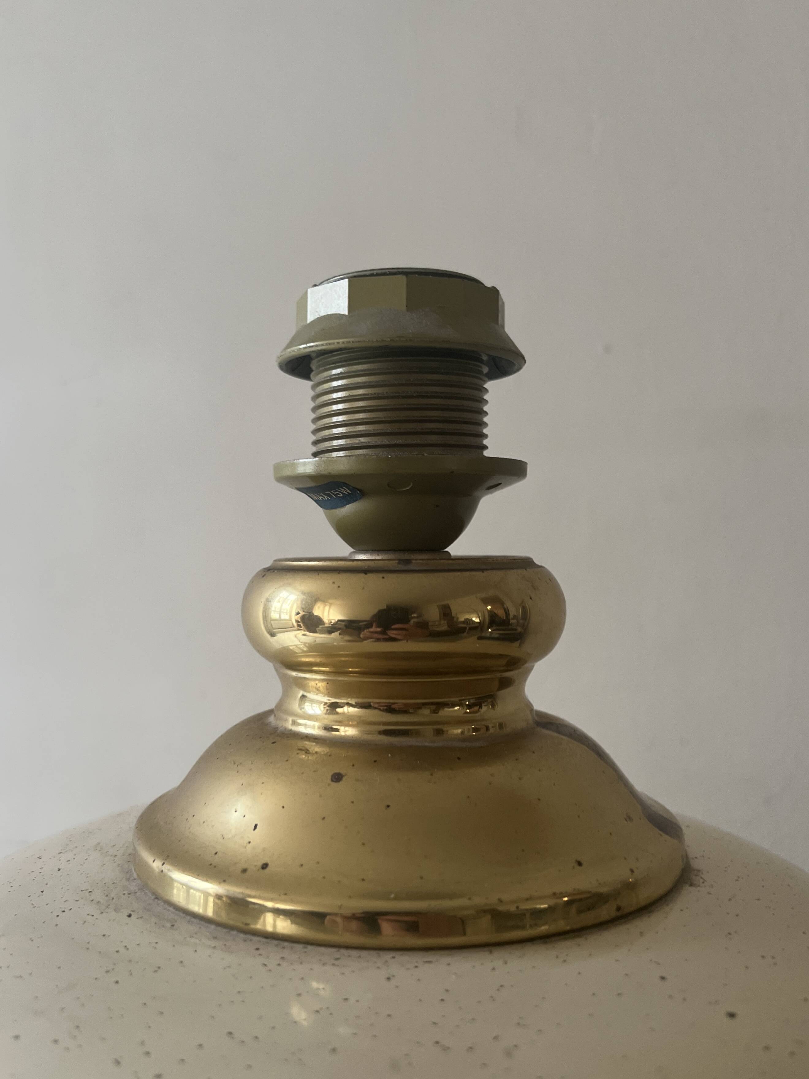 Dolphin lamp model "Oricourt" in ceramic and brass, France 1970.