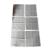 6 antique checkered napkins