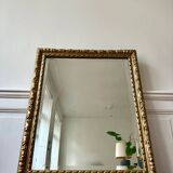 Bevelled mirror in carved gilded wood