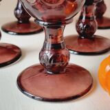 Set of 12 amethyst La Rochère glasses from Lyon