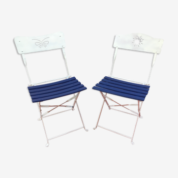 Duo de chaises anciennes esprit bord de mer