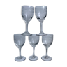 Lot de 5 verres à vin en cristal gravé années 40-50