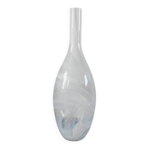 Large white blown glass swirl pattern vase.